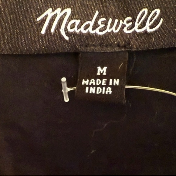 Madewell Dress Black Ditsy Floral Puff Sleeve V-Neck  Mini Dress Do Well Size M - Picture 2 of 9